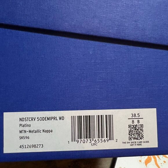 New Stuart Weitzman Pearl Leather Wedge ankle strap square toe sandal 8 - Picture 4 of 8